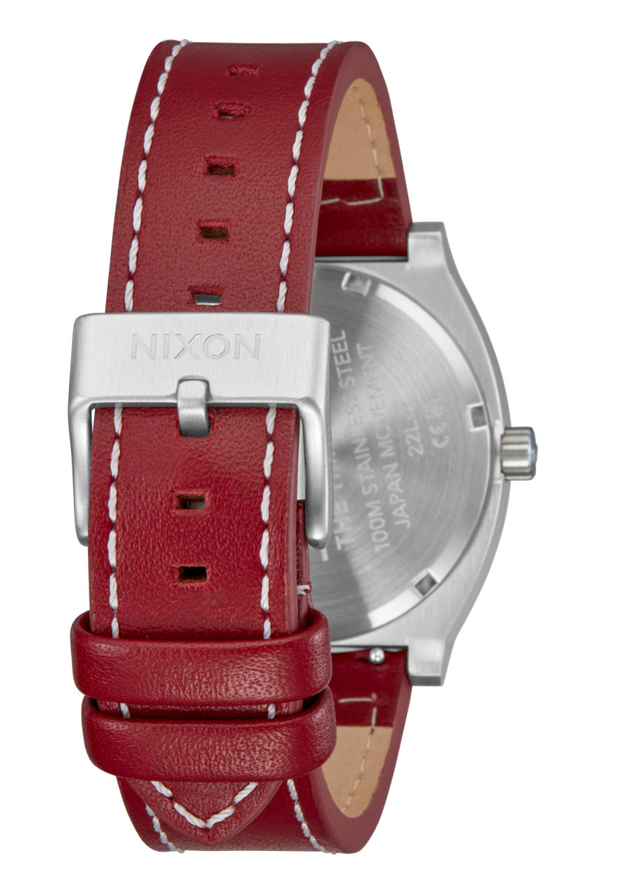 Time Teller Leather - Silver / Egret / Cranberry View 4