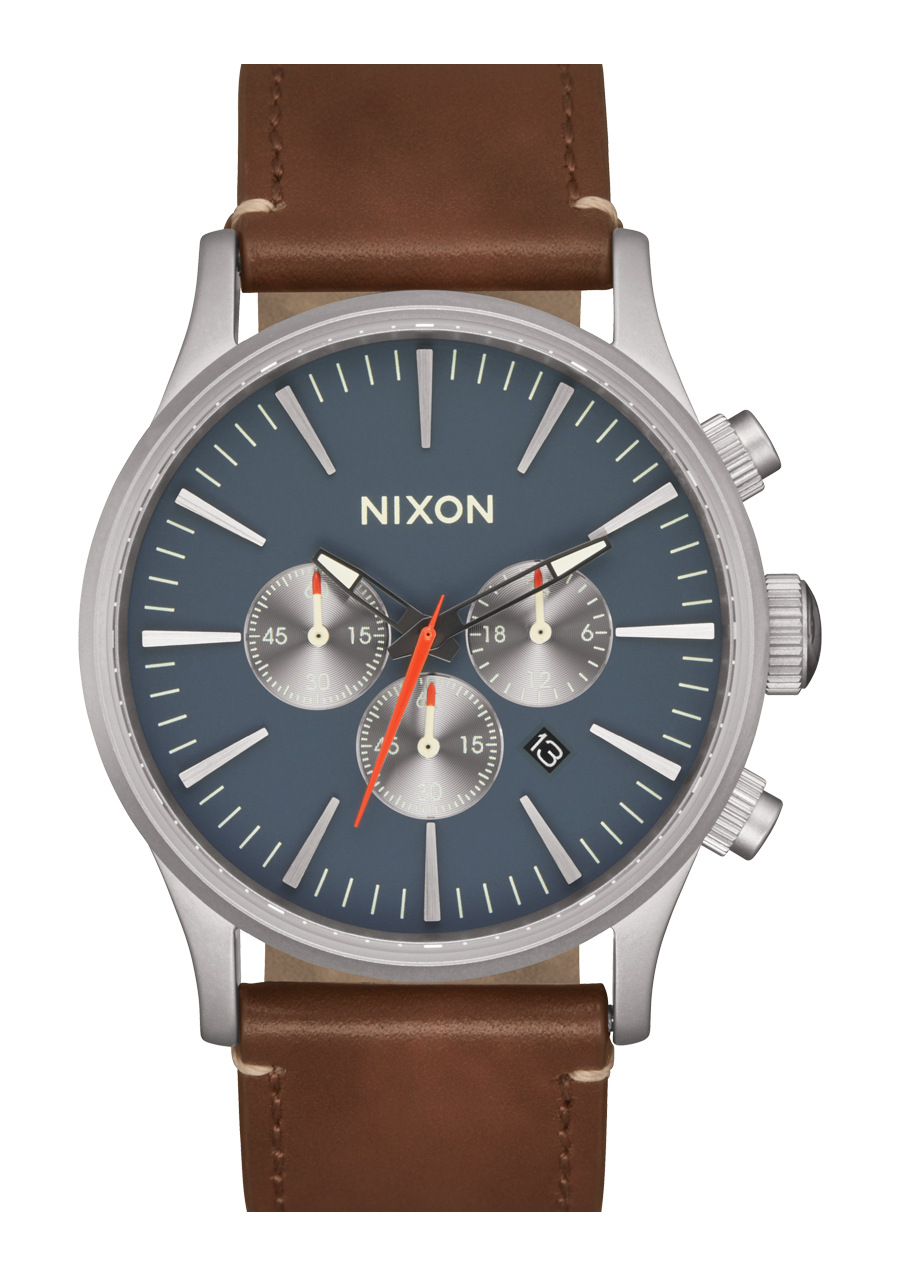 Sentry Chrono Leather - Lt Gunmetal / Basalt / Sienna View 1