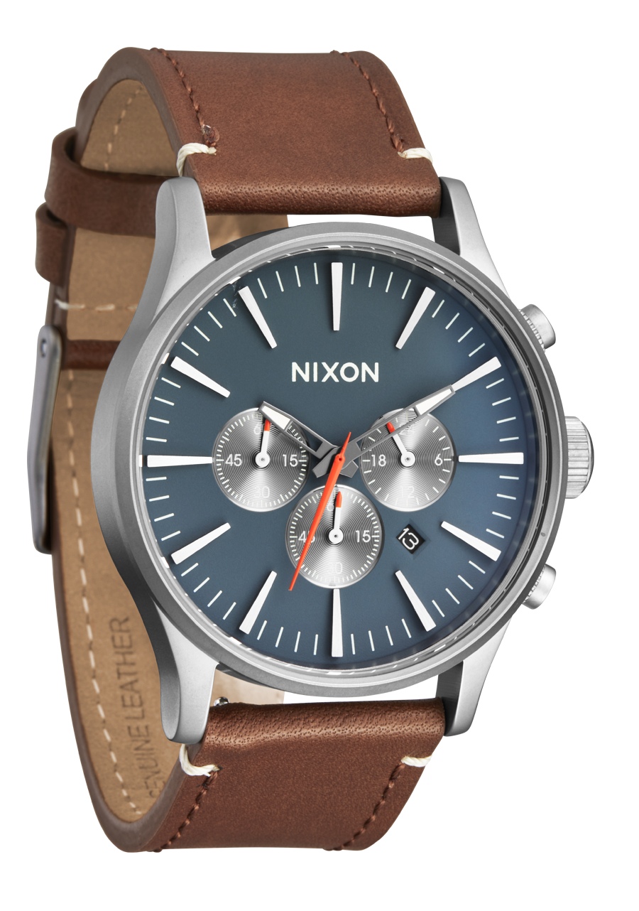 Sentry Chrono Leather - Lt Gunmetal / Basalt / Sienna View 2
