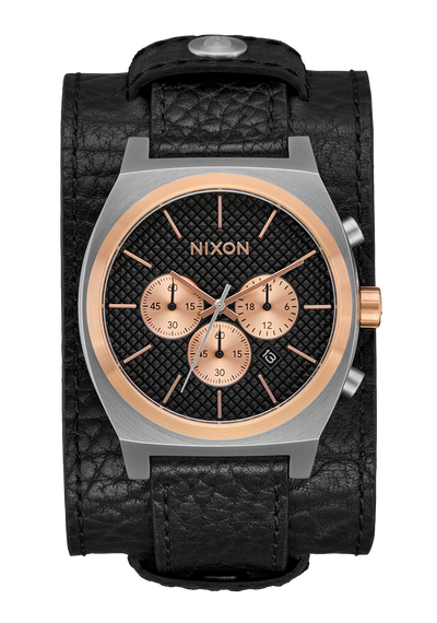 Time Teller Chrono Leather - Silver / Rose Gold / Black