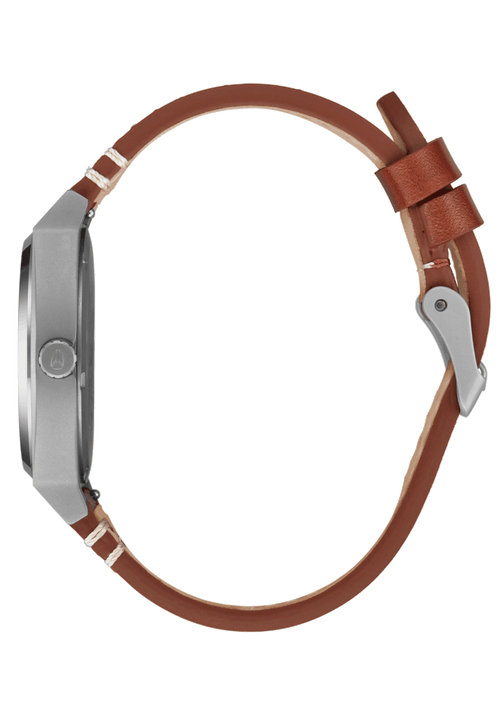 Time Teller Leather - Lt Gunmetal / Basalt / Sienna