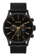 Sentry Chrono Leather - Matte Black / Gold / Black