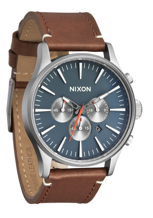 Sentry Chrono Leather - Lt Gunmetal / Basalt / Sienna