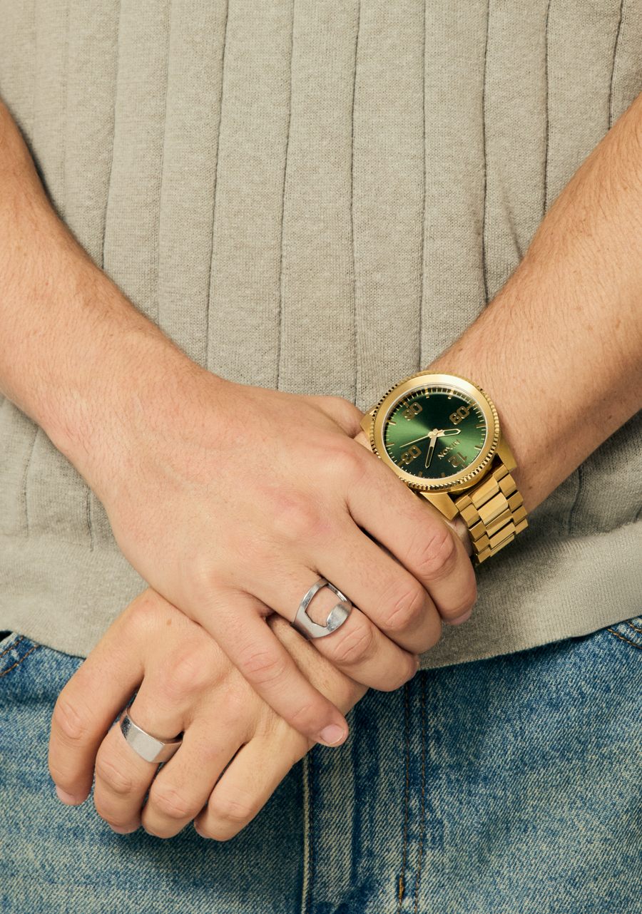 Corporal Stainless Steel - All Gold / Green Sunray View 9