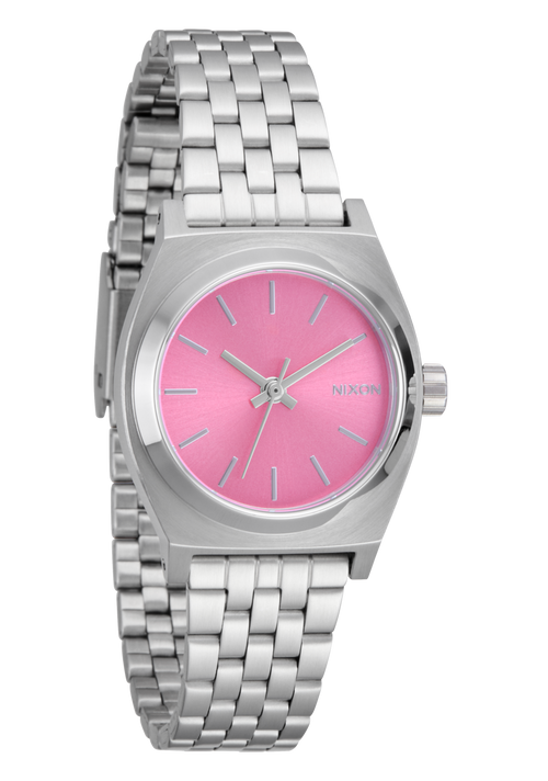 
Nixon Small Time Teller Watch - Analog - Silver / Pink - View 2