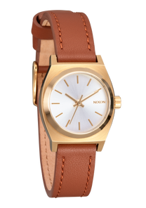 Small Time Teller Leather - Light Gold / White Sunray View 2