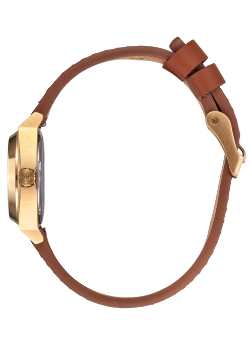 Small Time Teller Leather - Light Gold / White Sunray