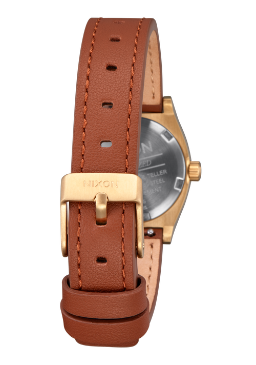 Small Time Teller Leather - Light Gold / White Sunray