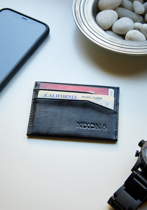 Flaco Leather Card Wallet - Black