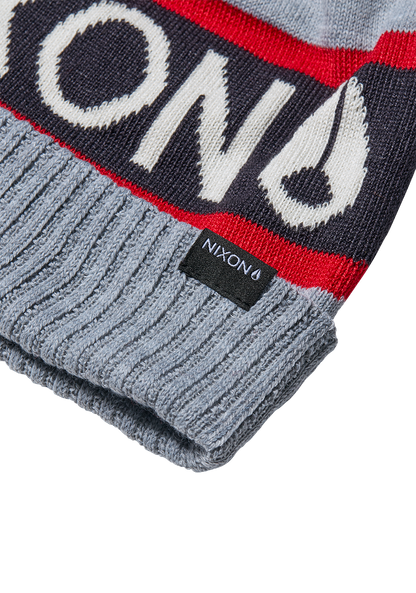 Teamster Beanie - Heather Gray / Red View 2