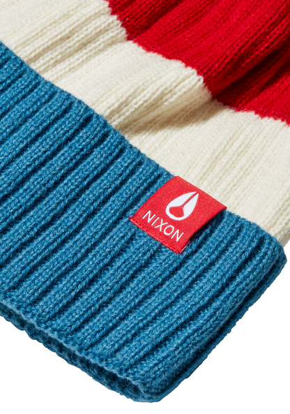 Schrader Pom Beanie - Red / Blue View 2