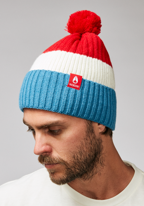 Schrader Pom Beanie - Red / Blue