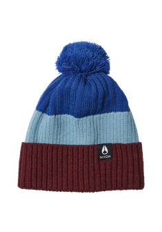 Schrader Pom Beanie - Dark Cherry / Blue