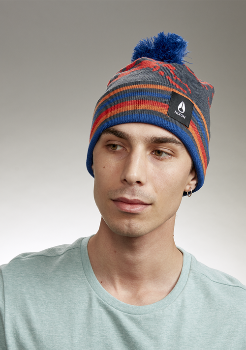 Ridge Pom Beanie - Navy / Multi