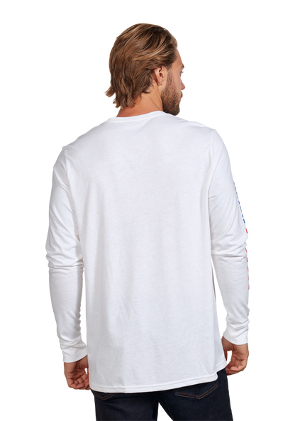 Circuit Long Sleeve Repreve® T-Shirt - White / Navy View 5