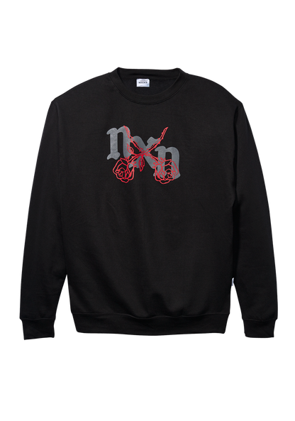 Rosas Crew Sweatshirt - Black / Red View 1