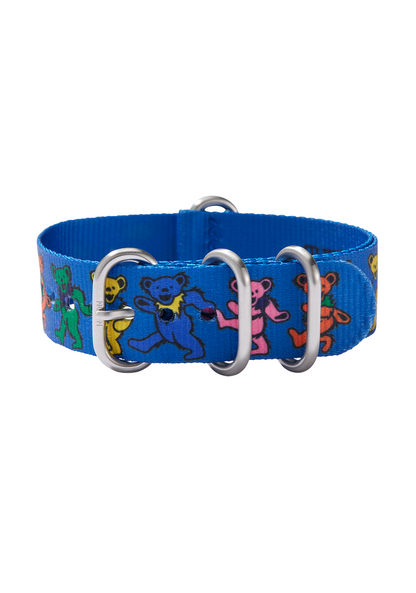 Grateful Dead 20mm Recycled NATO Band - Blue / Dancing Bears View 5